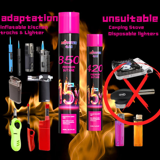 Monster Gas (Premium Butane) 430ml & 850ml